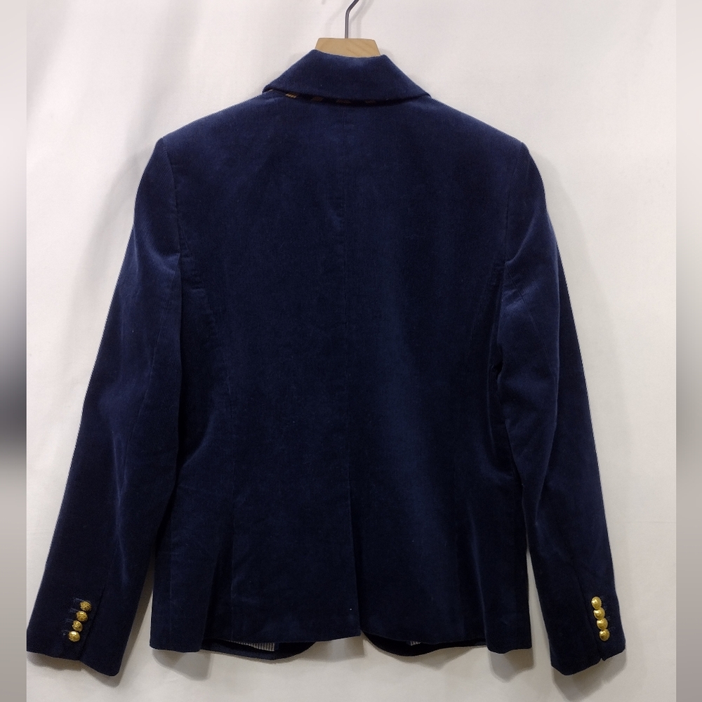 J. Crew Campbell Corduroy Blazer Women's 8 Blue Preppy Academic Boho Retro 90s - Picture 5 of 10